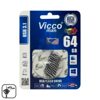 فلش 64 گیگ سیلیکونی ویکومن Vicco Man مدل VC322 USB3.0